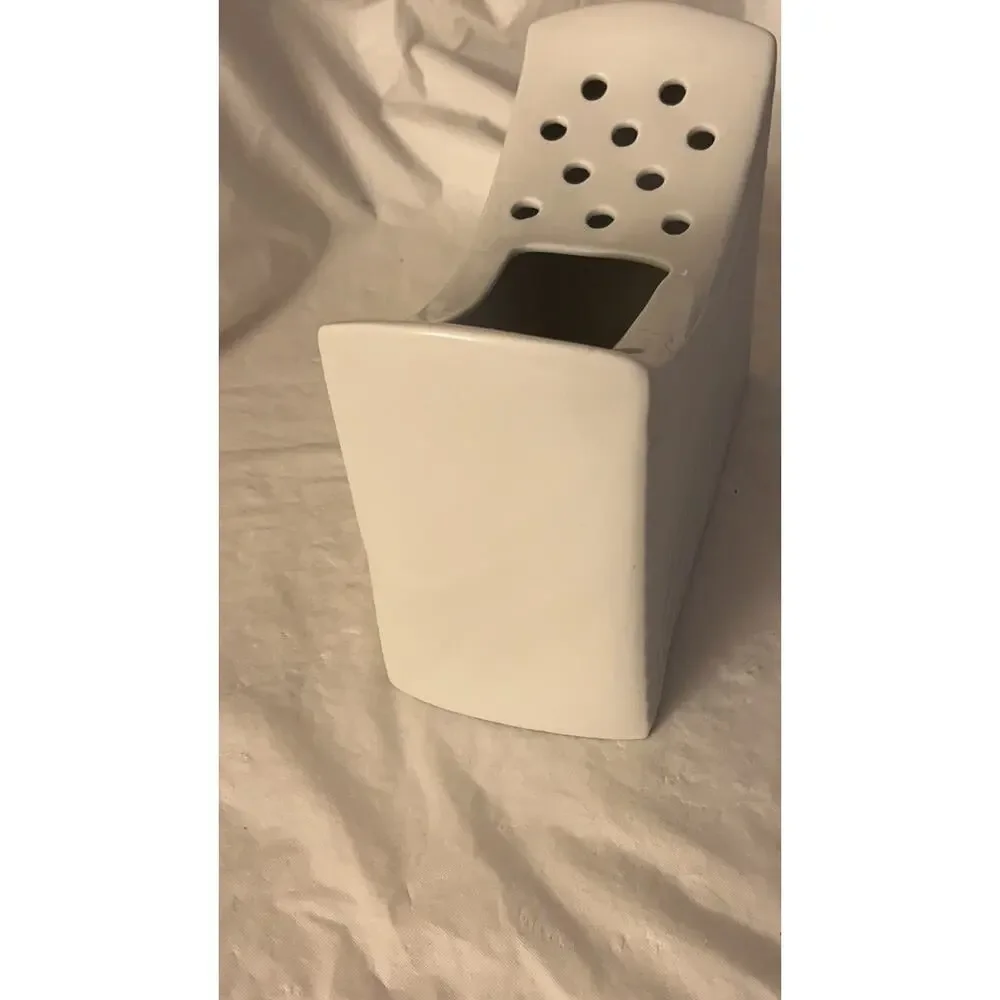 Naaman Artline White Ceramic Flower Vase Pottery Mid Century Vintage